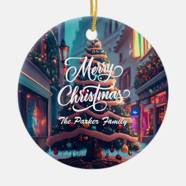 Anpassa jul julgransprydnad keramik (Framsidan)