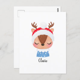 Anpassa jul Sleeping Rener Ansikte Vykort