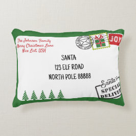 Anpassa julen i Grönt Santa Brev Prydnadskudde