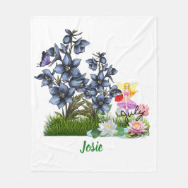 Anpassa juli-fågelblommor och sten fleecefilt