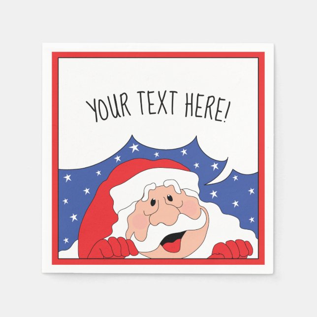 Anpassa julklapp Napkins Santa Says Pappersservett (Framsidan)