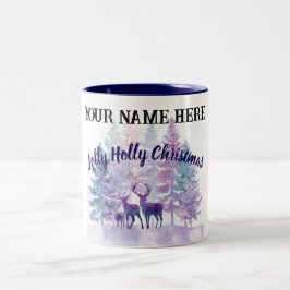 Anpassa julmugg – Jolly Holly-design Två-Tonad Mugg