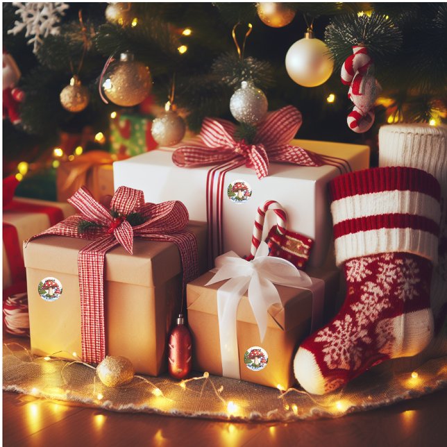 Anpassa julskog runt klistermärke (Christmas customizable fun.)