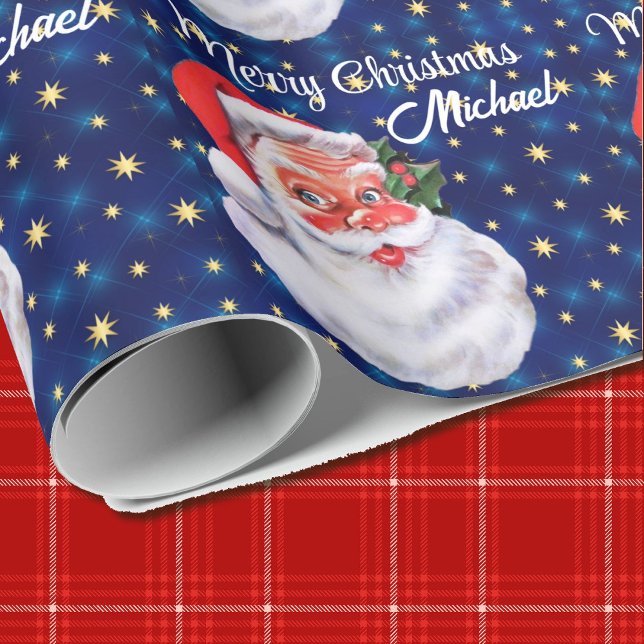 Anpassa Jultomten Blue i Namn Presentpapper (Skapare uppladdad)