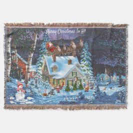 Anpassa julvinterscenen Santa Sleigh Th Filt