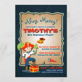 Anpassa jute Pirat-inbjudan till födelsedag Inbjudningar