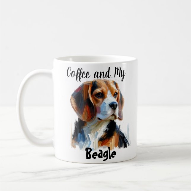Anpassa kaffe och min Beagle Cute Kaffemugg (Vänster)