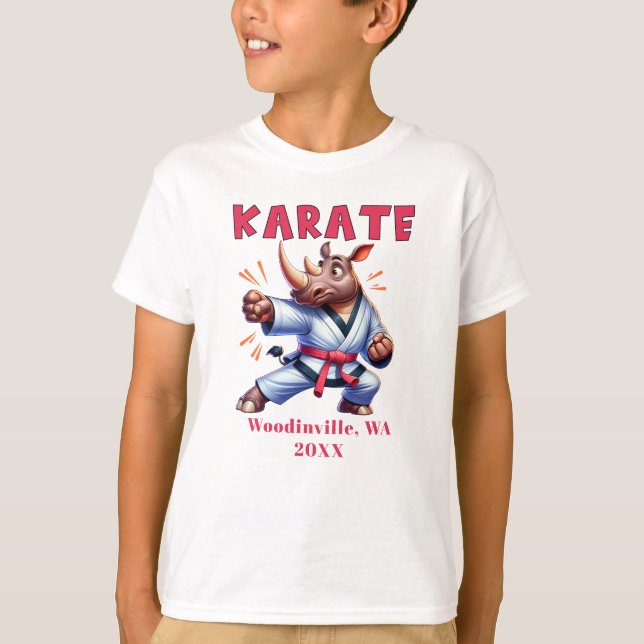 Anpassa Karate Practiments platsdatum Namn T Shirt (Framsida)