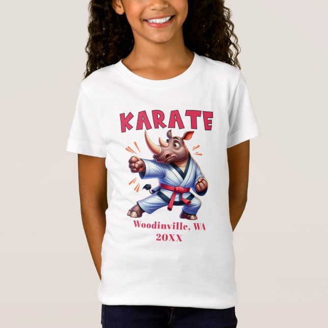 Anpassa Karate Practiments platsdatum Namn T Shirt (Framsida)