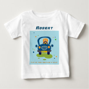 Anpassa katt i Cute Blue Car T Shirt