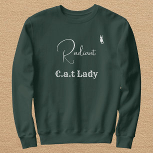 Anpassa Kattälskare Grön Och Vit Skrift Kattmamma T Shirt