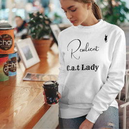 Anpassa Kattälskare Vit Och Svart Skript Kattmamma T Shirt