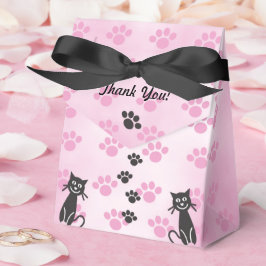 Anpassa katten rosa svarta tassavtryck förmån box presentaskar