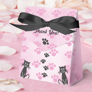 Anpassa katten rosa svarta tassavtryck förmån box presentaskar