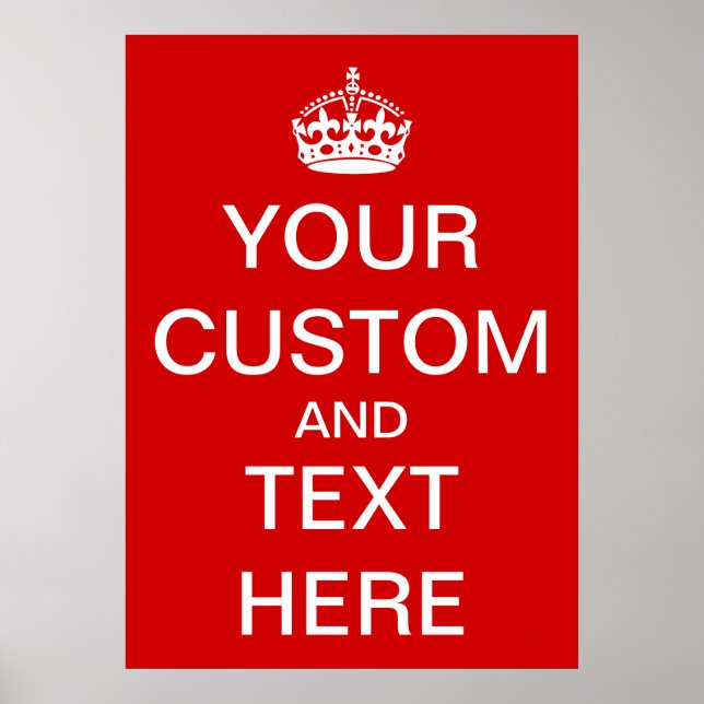 Anpassa Keep Calm and Carry On Poster (Framsidan)