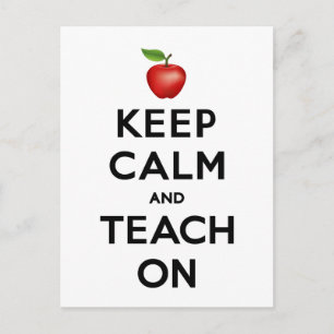 Anpassa Keep Calm and Teach On Postkort Vykort