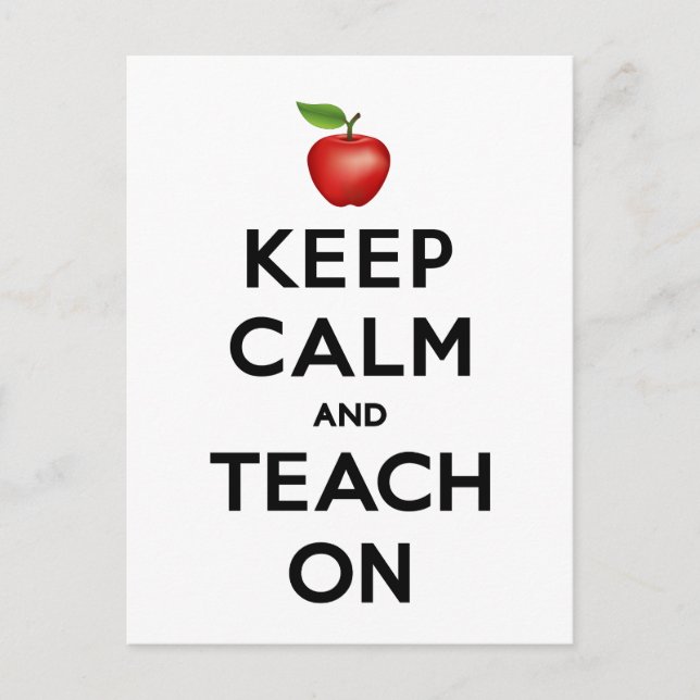 Anpassa Keep Calm and Teach On Postkort Vykort (Framsida)