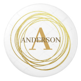 Anpassa keramiska knappar - gyllene cirklar knopp