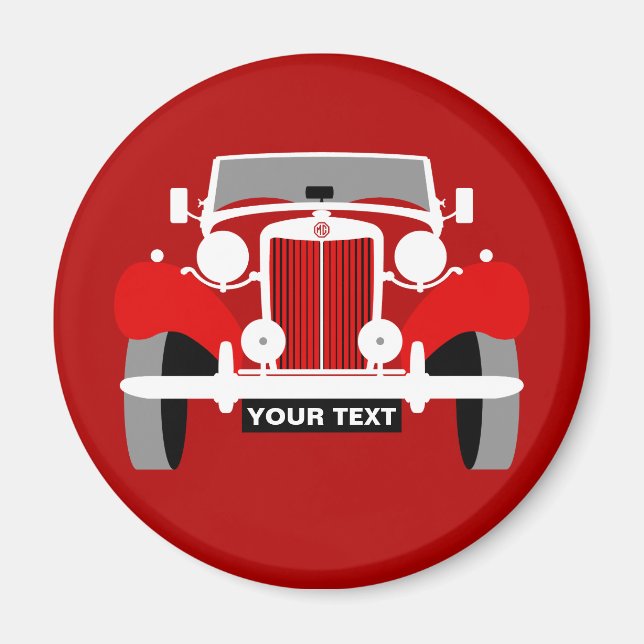 Anpassa klassisk MG-Vintage British Sports Car Magnet (Framsidan)