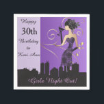 Anpassa klassy Birthday Napkins till henne Pappersservett<br><div class="desc">Flickor ute i natten. Skapad med vektorgrafik med hög upplösning för professionell. 100 % anpassningsbar. Redo för att fylla i rutan/rutorna eller klicka på CUSTOMIZE IT-knappen om du vill ändra, flytta, ta bort, storleka om någon av bilderna eller lägga till egen text, teckensnitt och teckensnitt i färg. Med ett klassat...</div>