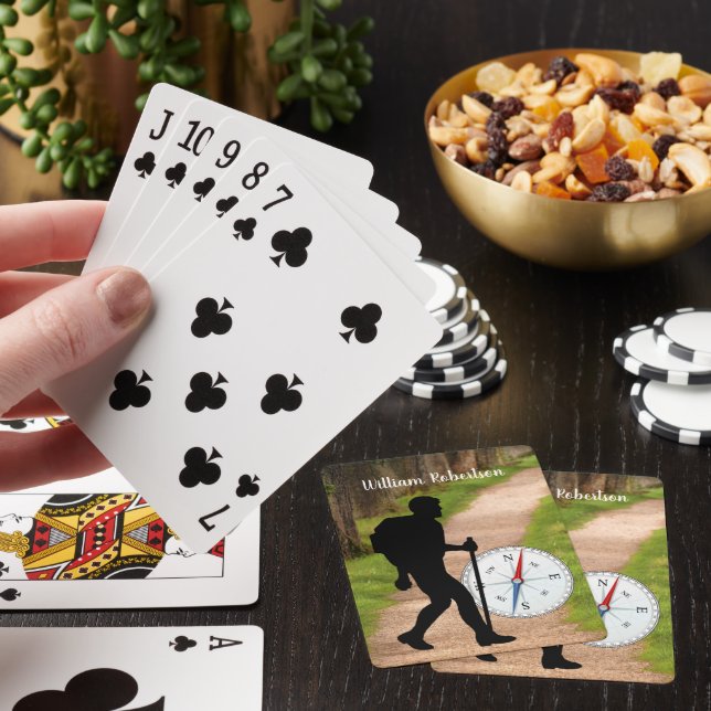 Anpassa kompass och spår med namn casinokort (På plats)
