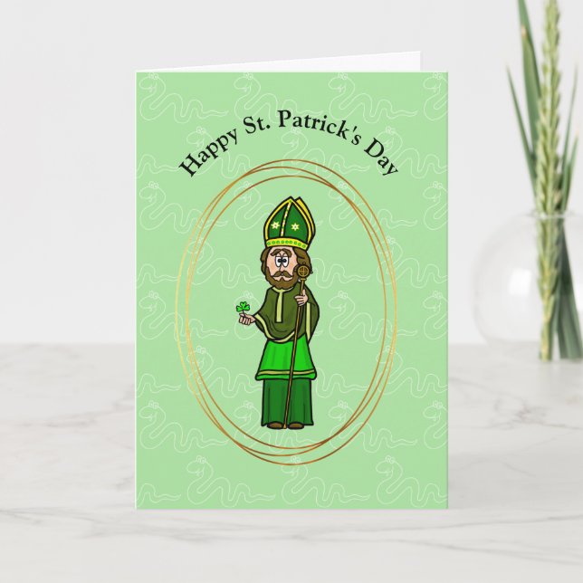 Anpassa kort för tecknad Saint patrick (Framsida)