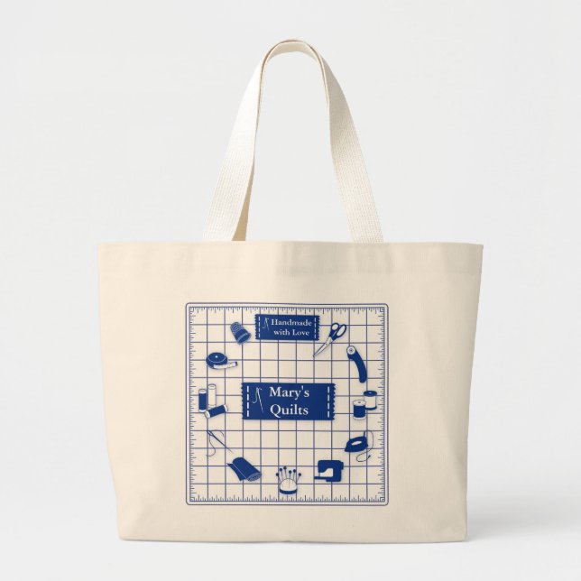 Anpassa Label Quilt Time Jumbo Tygkasse (Framsidan)