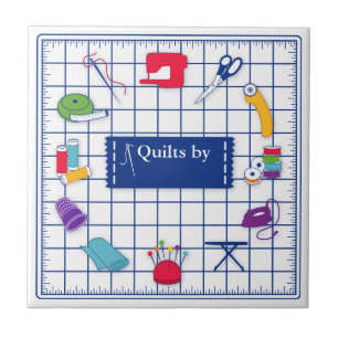 Anpassa Label Quilt Time Kakelplatta