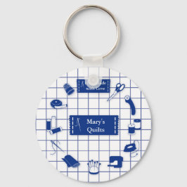 Anpassa Label Quilt Time Nyckelring