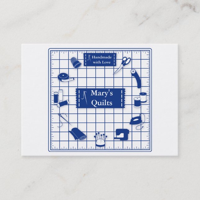 Anpassa Label Quilt Time Visitkort (Framsida)