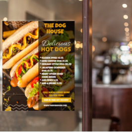 Anpassa läckra korvrestaurang framsida stor poster