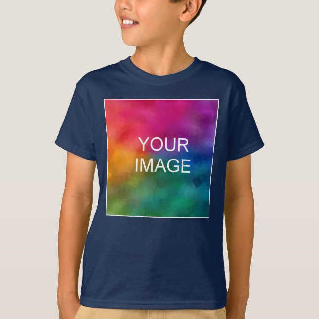 Anpassa Lägg till bild textfiler för marin blå mal T Shirt (Framsida)