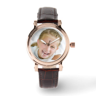 Anpassa Lägg till ett foto urklocka Armbandsur