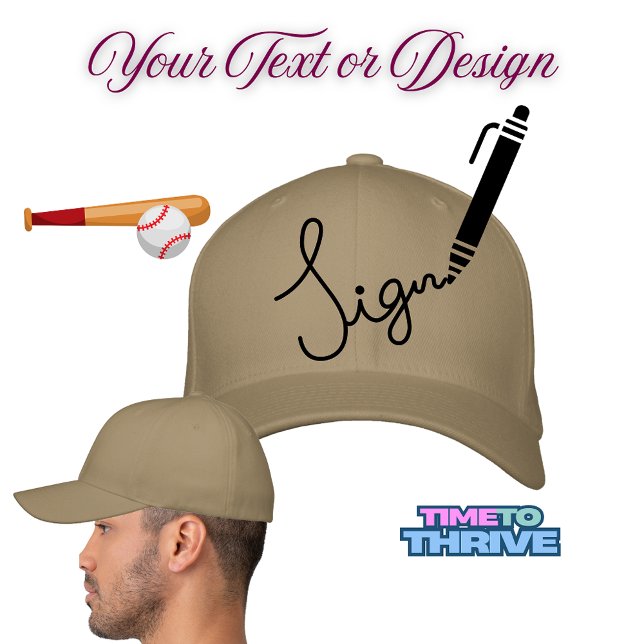 Anpassa Lägg till foto eller teckning i Namn Broderad Keps (Customize Add Name Photo or Artwork Embroidered Baseball Hat)