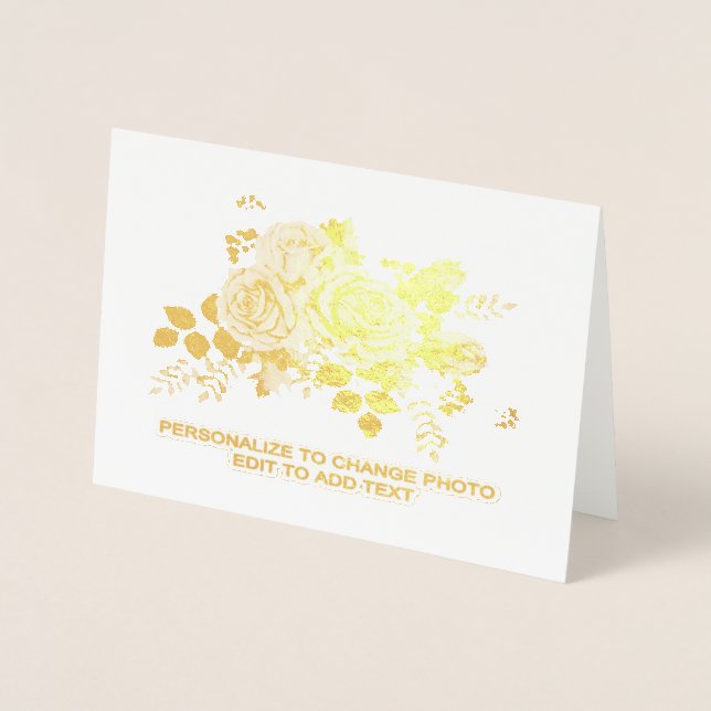 Anpassa Lägg till foto eller teckning i Namn Folierat Kort (Framsida)