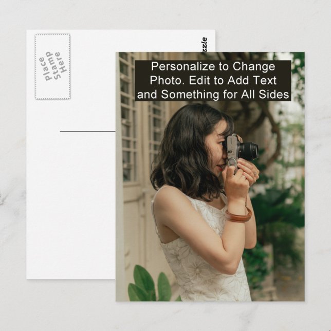 Anpassa Lägg till foto- eller teckningsvykort för  Vykort (Fram/baksida)