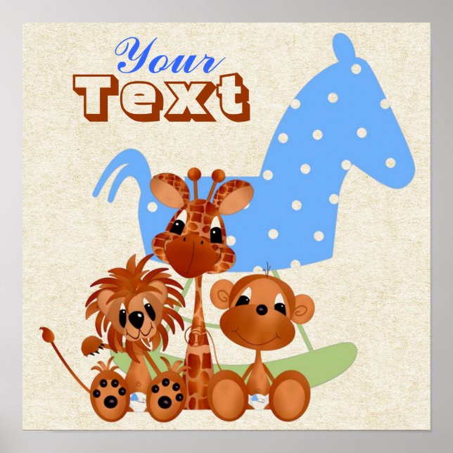 Anpassa Large Canvas Jungle Spädbarn Poster (Framsidan)