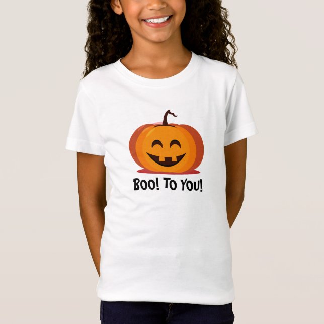 Anpassa leende Pumpkin Halloween T Shirt (Framsida)