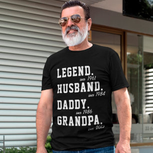 Anpassa legend Make pappa Grandpa med år T Shirt