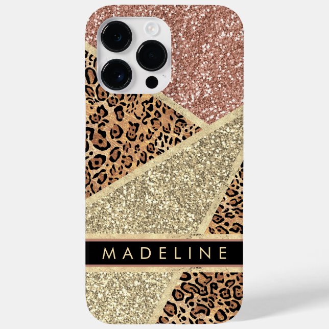 Anpassa leoparden i Chic Ro Guld Glitter (Baksida)