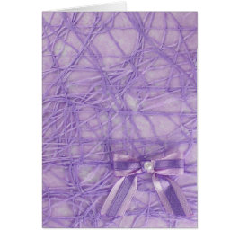 Anpassa Lila abstrakt mönster och båge Hälsningskort