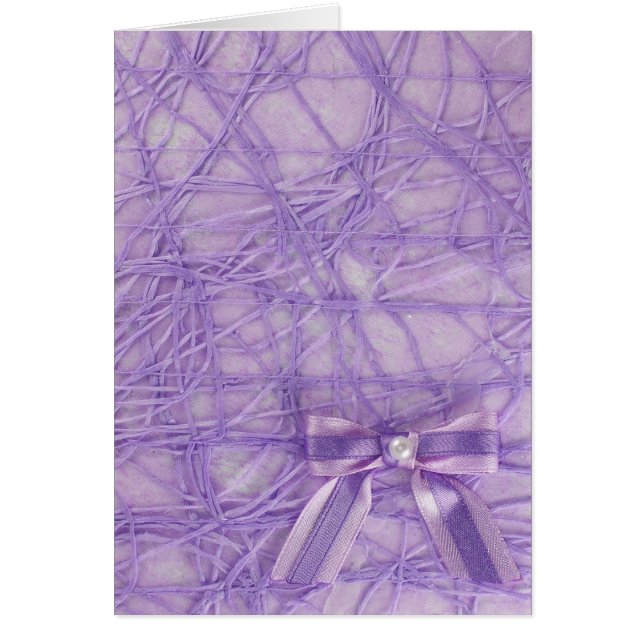 Anpassa Lila abstrakt mönster och båge Hälsningskort (Framsidan)