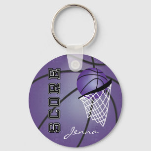 Anpassa Lila Basketball Nyckelring