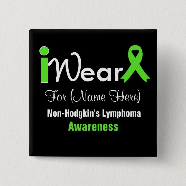 Anpassa Lime Green Non-Hodgkin's Lymphoma Knapp (Framsida)