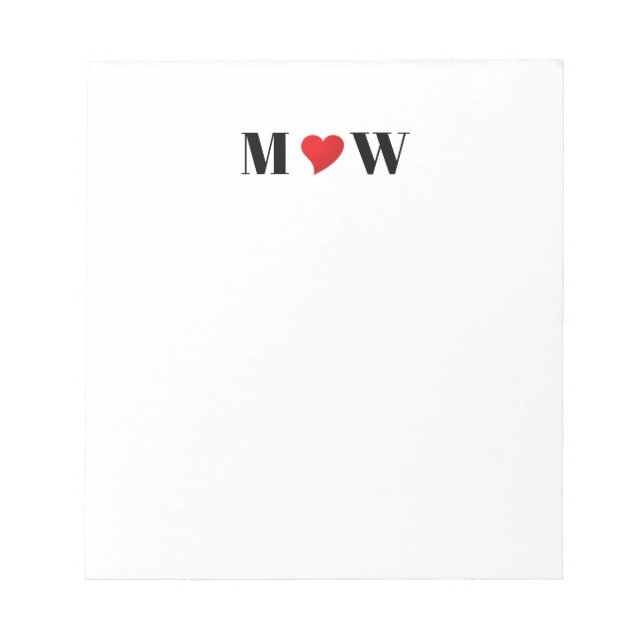 Anpassa lite initialer A Kärlek B-hjärta Anteckningsblock (Framsida)