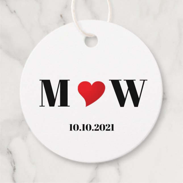 Anpassa lite initialer A Kärlek B-hjärta Gåvor Etiketter (Framsida)