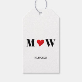 Anpassa lite initialer A Kärlek B-hjärta Presentetikett