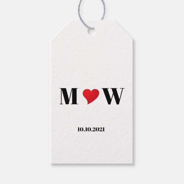 Anpassa lite initialer A Kärlek B-hjärta Presentetikett (Framsidan)