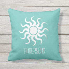 Anpassa Ljust grönt Namn sommar Sol Kudde