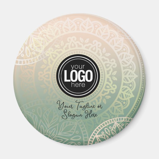 Anpassa Logotyp | Elegant Grönt Yoga Magnet (Framsidan)